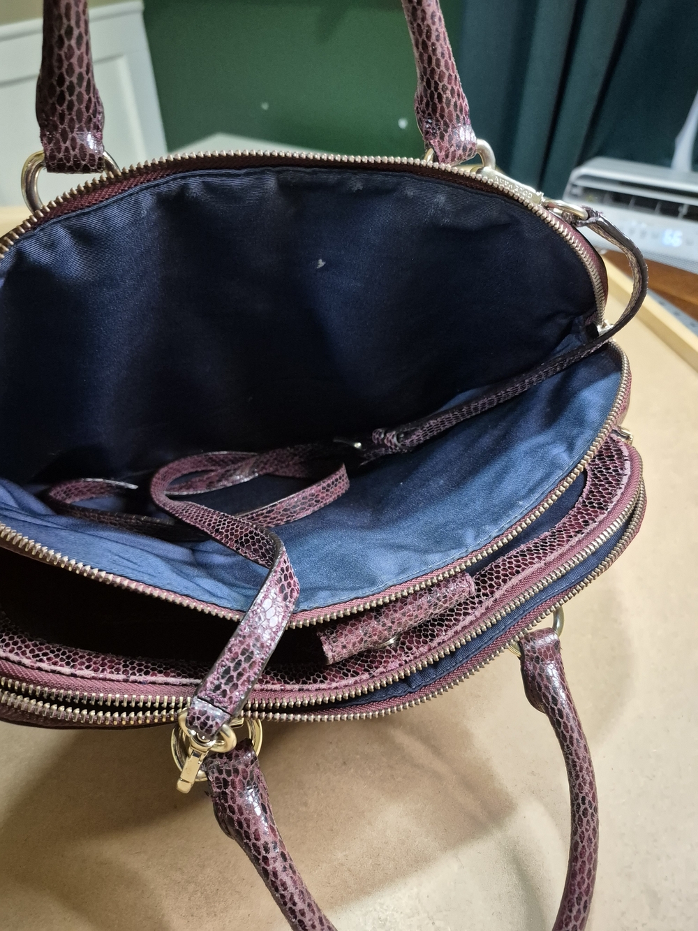 Cole Haan Raspberry Snake-Print Purse - Picture 5 of 13